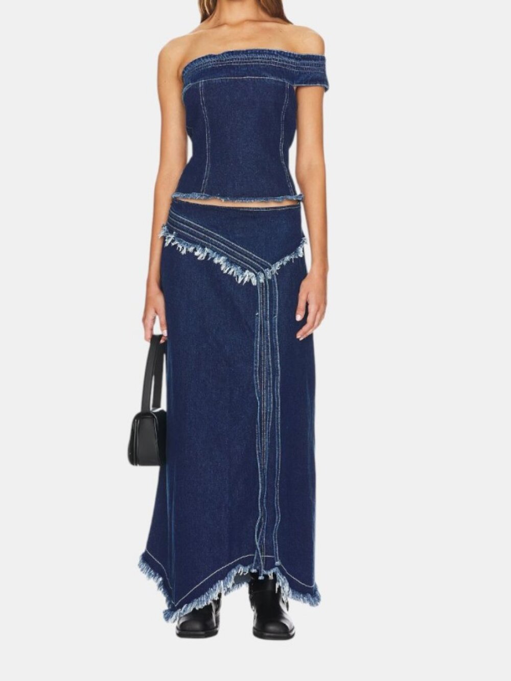 LIONESS MADEME DENIM MAXI SKIRT NWOT SIZE M